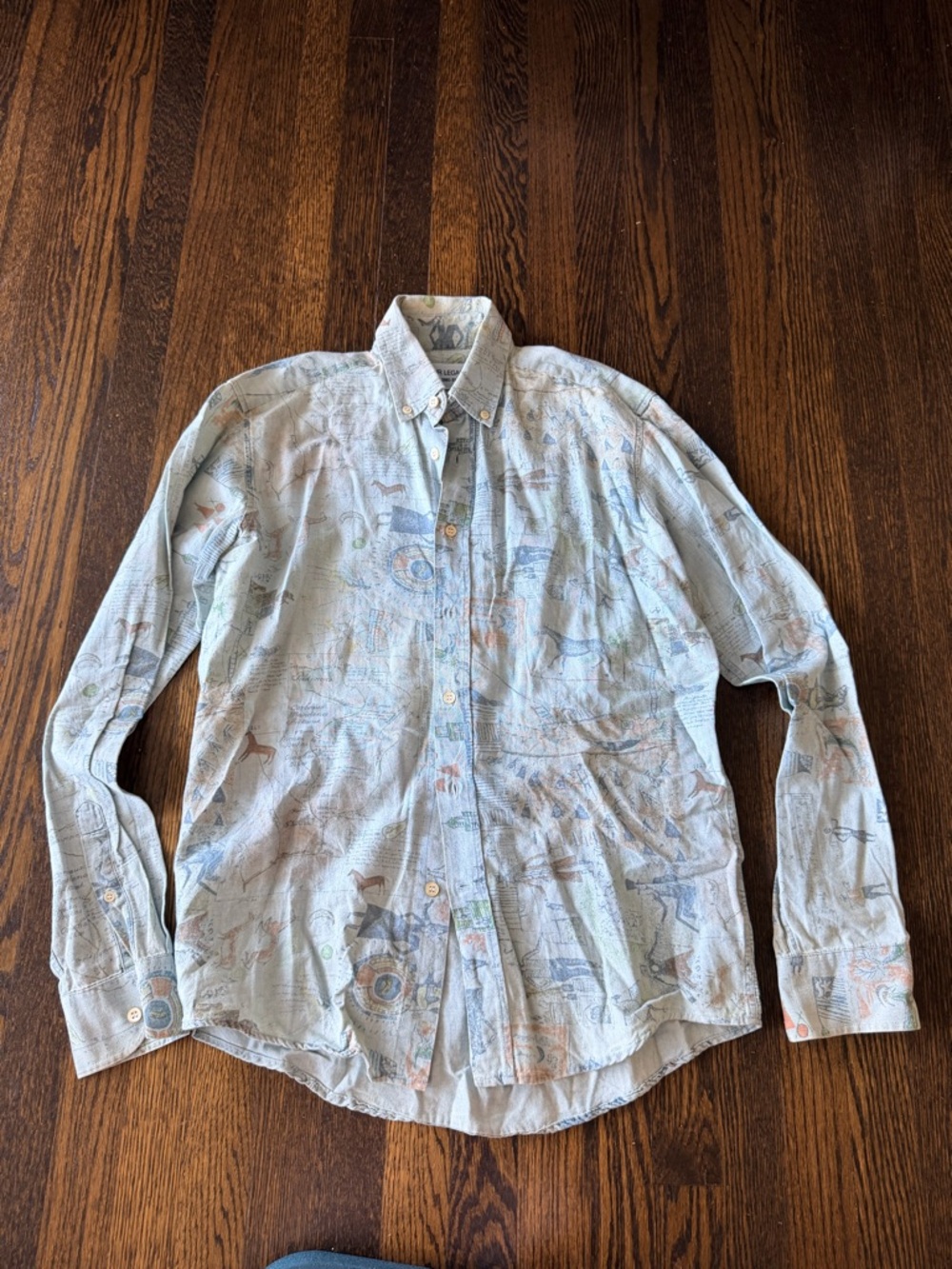 Our Legacy 1980-1981 Light Blue Graphic-Print Shirt XS 44
